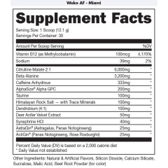 BUCKED UP, WOKE AF версия USA, PREMIUM, Ноотропный предтренировочный комплекс, вкус Miami, 363 г (30 порций)